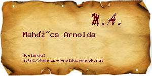 Mahács Arnolda névjegykártya
